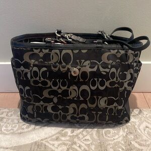 Coach Black & Grey Baby Tote Bag